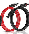 20 Feet 10 AWG Solar Panel Extension Cables With Pre Fitted Connectors Red And Black For Outdoor Use Heavy Duty Copper Wire 30A DC 1000V IP67