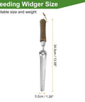 Compact Stainless Steel Garden Hand Shovel Seed Trowel With Wooden Handle, Lightweight, Rustproof, 13.58in x 1.26in, side view