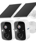 2K Wireless Security Camera Battery Powered No Wires Needed Outdoor Indoor Home Surveillance With Color Night Vision Siren 2 pack
