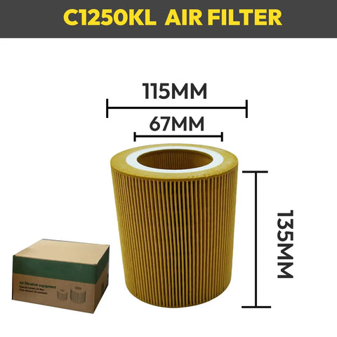 Rotary Screw Air Compressor Maintenance Kit For 460V System With C1250KL Air Filter H1620 Oil Filter And KB8641 Oil Separator Replacement Parts For LSVSD20 460V, 115x135mm air filter
