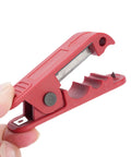 Fabater Auto Adjusting Wire Stripper Tool With Ergonomic Handle features a durable red plastic body for easy cable insulation removal.