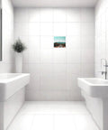 Bathroom wall with 8 Pack Sublimation Ceramic Tiles 6x6 White Glossy For Heat Press Transfer Printing Create Personalized Photo Frames and Gifts
