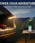 150 Watt Power Inverter Transforms 12V Dc To 110V Ac With Cigarette Lighter Plug And Dual Usb Charging Ports for outdoor use.