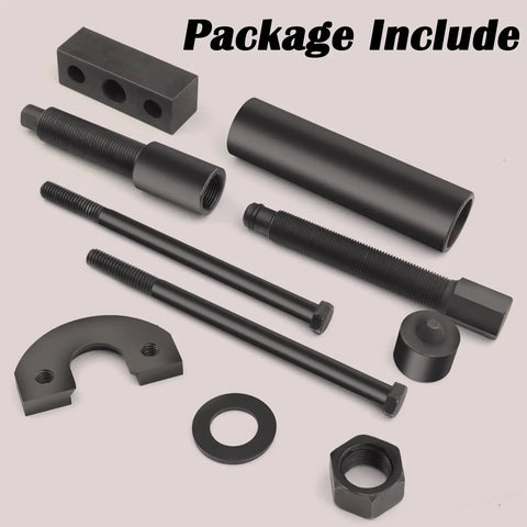Harley Big Twin Transmission Mainshaft Inner Bearing Race Tool Set Puller and Installer components laid out flat