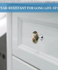 Round Glass Cabinet Knobs With Stainless Steel Base Crystal Drawer Pulls 2 Pack on kitchen cupboard, easy to install.