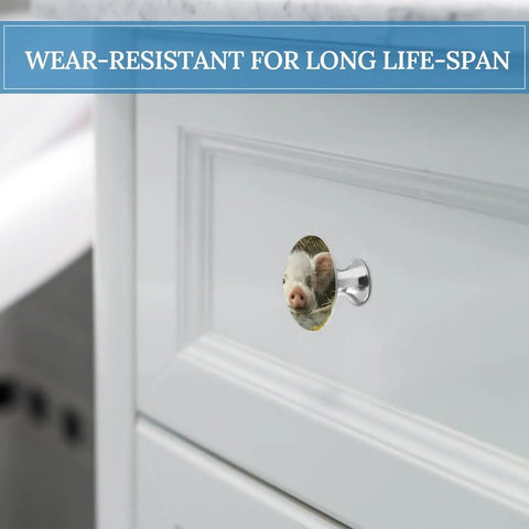 Round Glass Cabinet Knobs With Stainless Steel Base Crystal Drawer Pulls 2 Pack on kitchen cupboard, easy to install.