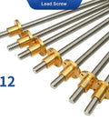 12mm T12 Trapezoidal Lead Screw For DIY 3D Printer And CNC Rigs With Stainless Steel Rod Copper Nut 2mm Pitch, T12 lead screw set