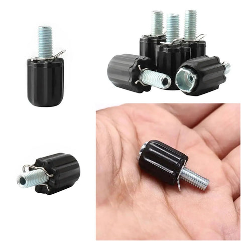 6 Pack Bike Derailleur Barrel Adjusters Replacement Shift Cable Downtube Index M5 Adjusting End Screws shown in hand