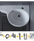 Rock Solid Corner Bathroom Sink, Wall Mounted Ceramic Triangle Washbasin, heavy duty white glaze with faucet holes.