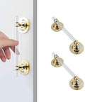 Two Pack Clear Acrylic Adhesive Cabinet Pulls With Center Hole 5 Inch Self Stick Knobs for cabinets and sliding doors, gold base