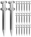 Heavy Duty Lawn Aerator Shoes Kit, 20 Metal Spikes For Quick Soil Aeration, durable metal spikes displayed in rows.