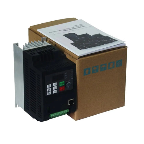 Solar Ready VFD Inverter Drive For AC Motors 0.75kW 1.5kW 2.2kW 220V Variable Frequency Controller With DC Input front view in box