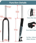 Diagram of Beefy Rigid Mountain Bike Front Fork For 26 And 27.5 Inch Wheels Aluminum Alloy One And One Eighth Inch Threadless
