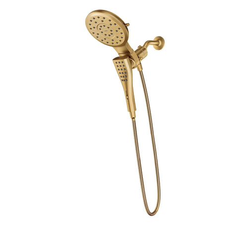 Next Level Bathroom Upgrade Featuring Brushed Gold Handheld And Rain Shower Head Combo With Infiniti Dial For Killer Flow Options Smooth As Butter Magnetix Docking Tech And Zero Hassle Daily Enjoyment