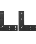 2-Pack L Shaped Carbon Steel Right Angle Bracket With Black Powder Coat, 3mm Thick Mending Plate for Wood and Metal Framing