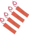 Set of 4 Flexible Silicone Heating Pads With NiCr Alloy Element, Heavy Duty Industrial Thermal Mats for Equipment, 12V 20W, 200 C Temperature Resistance, Fast Heat Transfer, orange flat mats