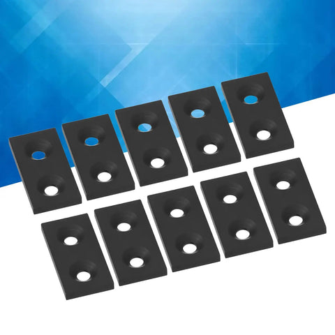 Anodized Aluminum Profile End Cap Kit, 10 Pcs For 3060 Frames With Double Holes, Alloy Metal Cover Plate For Industrial Frames, CNC Machines, And 3D Printers Linear Motion Components, black double-hole caps
