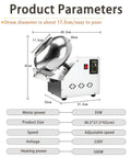 Product parameters of Commercial Automatic Candy Coating Drum With Zero Hassle Speed Controls And Snappy Air Dryer, stainless, 40.5x27.5x43cm.