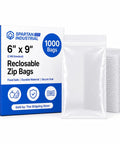 Clear Resealable Ziplock Bags 6X9 Inch 1000 Count Pack 2 Mil Thick Polyethylene Storage Pouches Heavy Duty Airtight with box.