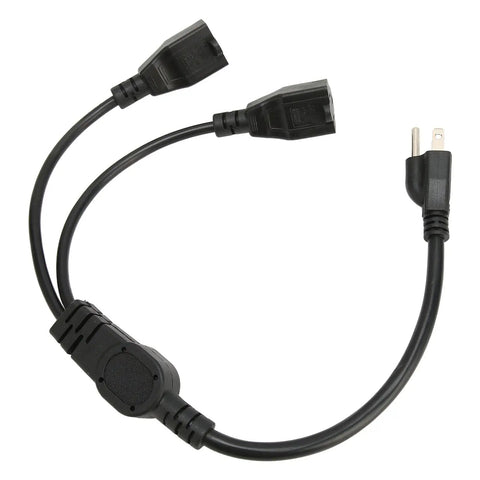 Heavy Duty Three Pin To Two Outlet Power Extension Cord With Hella Roomy Flexible Spacing Perfect For Bulky Adapters And Large Chargers