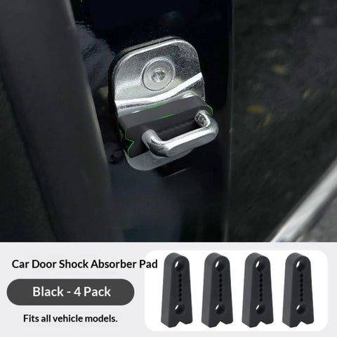 Black door lock shock absorber pad installed on car lock mechanism, 4 pack for noise reduction in cars SUVs trucks.