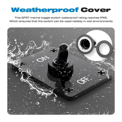 Heavy Duty 12V 30A SPST Toggle Switch Waterproof On Off 2 Pin With Panel Mount And Waterproof Cap For Auto Car Boat Marine Use