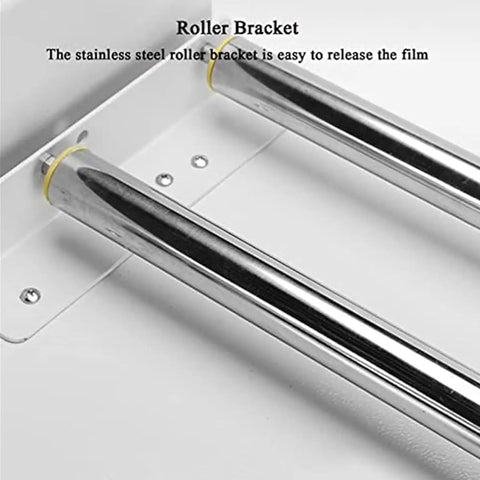 Stainless steel roller bracket feature on the 24 Inch Shrink Wrap Machine And Heat Sealer for easy film release.
