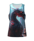 Men S Mechanical Dragon Graphic Tank Top Hella Lightweight Quick Dry Athletic Sleeveless Muscle Shirt Super Airflow Polyester Gym Workout Tee Crush Sweat Goals, featuring a fierce dragon design.