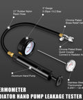 JIFETOR radiator coolant tester kit (28-piece) with aluminum hand pump, gauge, thermometer, hose, brass relief valve