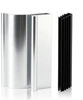 Sleek Chrome Shower Door Pull Handle For Frameless Sliding Glass Panels Featuring A Heavy Duty Grip Design and Nailed Down Easy Mount.