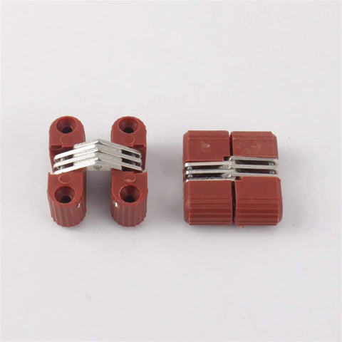 4 Piece Rock Solid White Hidden Hinges 33X11Mm Foldable Cross Hinges For Doors Windows Furniture Table Repair Heavy Duty Plastic With Reinforced Core Non Fading Coating Plug And Play Setup For Quick Fixes - red plastic hinges with silver metal clips.