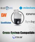 Built Tough 5Mp PoE Plus Auto Tracking Ptz Ip Security Camera Outdoor With Killer 72X Zoom And Smooth Ai Following Pro Dome displayed with compatible systems.