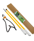 Big Shot Launcher Set With 2 Four Foot Poles, Head, Rubber Tubing And Pouch, Individually Boxed, shown with components