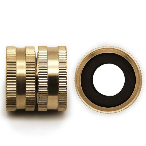 Three Quarter Inch Female To Female Garden Hose Adapter Kit With Solid Brass Construction Swivel Connectors, top view