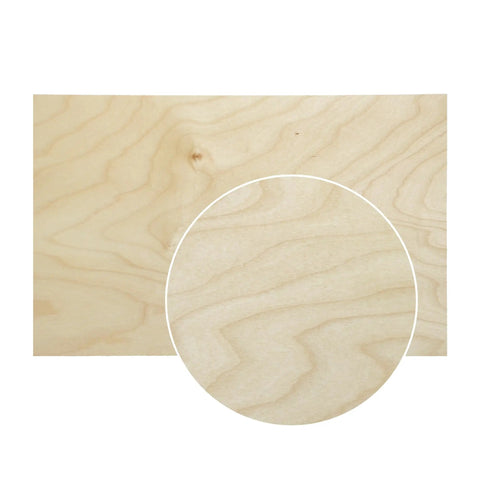 Close-up of Baltic Birch Plywood Pack For Laser Engraving And CNC Projects 12 By 19 Inch Boards 6mm Thick showing grain detail.