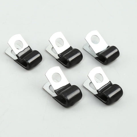 Half Inch Vinyl Dipped Cable Clamps Pack Of 20 Zinc Plated Steel With Rubber Coated Finish For Wiring And Tubes Surface Mount Holes