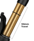 135mm travel on Beefy 20 And 24 Inch Mountain Bike Suspension Air Fork With 32mm Stanchions, 28.6mm To One And One Eighth Inch Steerer