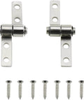 360 Degree Flip Stop Positioning Damper Torque Hinge With Mounting Screws For Smooth Friction Type Positioning And Quiet Close High Torque E Type Hinges For Cabinets Doors And Furniture Heavy Duty, showing two metal hinges with screws