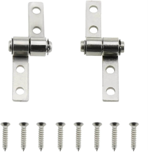 360 Degree Flip Stop Positioning Damper Torque Hinge With Mounting Screws For Smooth Friction Type Positioning And Quiet Close High Torque E Type Hinges For Cabinets Doors And Furniture Heavy Duty, showing two metal hinges with screws