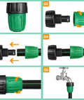 Step-by-step guide using Eight Pack Three Quarters Inch To One Half Inch Faucet Adapters for drip irrigation setup