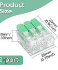 No Screwdrivers Needed With These 30pcs Push Button Lever Wire Connectors Featuring Quick Release Mechanism For Fast Three Port Junction Installation In Tight Spaces Without Any Tools Required, 3-port connector 23x20x10mm