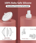 Breast Pump Parts Kit Compatible With S1 S2 9Plus All In One Replacement Set Including 24mm Flange Duckbill Valve Backflow Protector Tubes Bottles Gift Box Included, 100% baby safe silicone