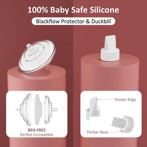 Breast Pump Parts Kit Compatible With S1 S2 9Plus All In One Replacement Set Including 24mm Flange Duckbill Valve Backflow Protector Tubes Bottles Gift Box Included, 100% baby safe silicone