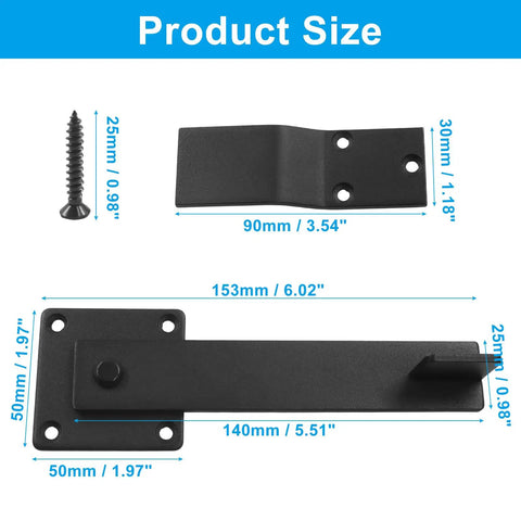 6 Inch Farm Flip Fence Gate Latch Black Built Tough 3mm Carbon Steel With Rust Resistant Electrostatic Coating For Barn Doors And Outdoor Fences Ready To Withstand Wind Pets And Everyday Farm Use, 153mm size shown