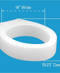 Round Toilet Seat Riser Adds 3.5 Inches Of Height For Easy Bending And Sitting, Supports Up To 300 Lbs, 14x19.25 dimensions