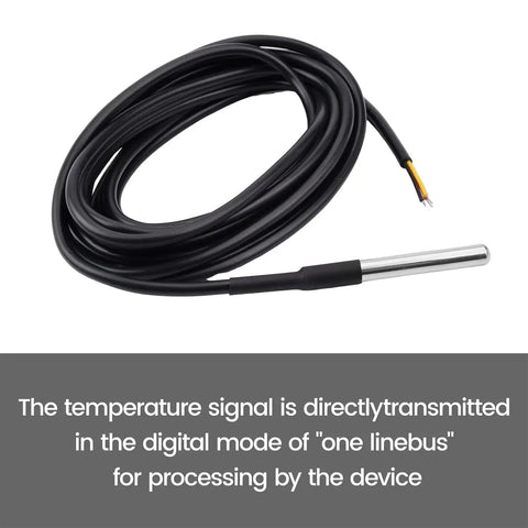 DS18B20 Temperature Sensors 5 Pack, 5M Waterproof Digital Probes with stainless steel cables for Arduino projects
