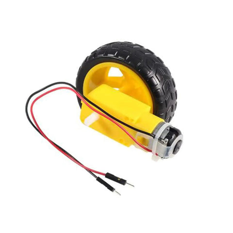 DC Gearbox Motor 3 To 6V With One To Forty Eight Gear Ratio Dual Shaft Small Electric Motor With Wheel Kit visible