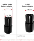 Tapered small and large rubber adapters from 12 Foot Dust Collection Hose Kit For Woodworking Tools for connecting power tool hoses.