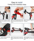 Folding hook installation guide for Aluminum Folding Buckle Kit For Zero 8X And 10X Electric Scooter Steering Bar Fix Hook Vertical Rod Replacement Parts Red.
