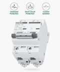 80 Amp 2 Pole AC Miniature Circuit Breaker With Thermal Magnetic Trip For 120V 240V DIN Rail Mount Solar Disconnect MCB 2P C80 Overload And Short Circuit Protection DIY Friendly Panel Mount Heavy Duty Electrical Breaker